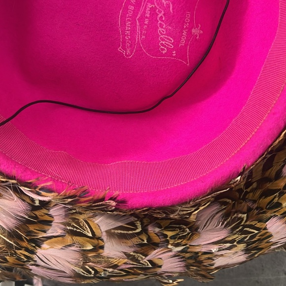Vintage Mr. John Excello Hot Pink Feather‎ Hat 100% Wool Church Kentucky Derby main image 9